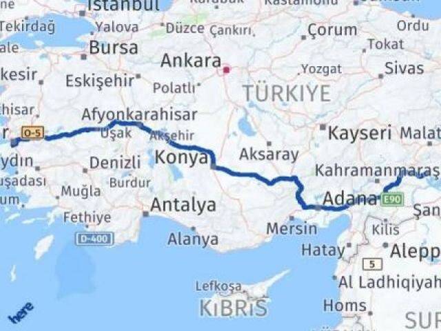 İzmir Gaziemir Adıyaman Arası Kaç Km - Yol Haritası