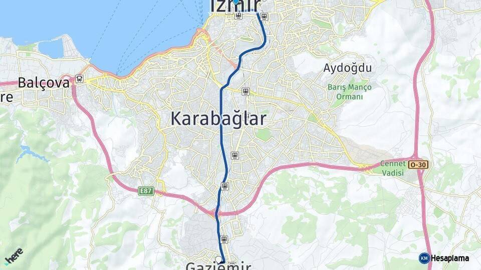 İzmir Gaziemir Arası Kaç Km - Yol Haritası