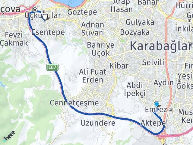 Emrez İzmir Demokrasi Üniversitesi Arası Kaç Km - Yol Tarifi