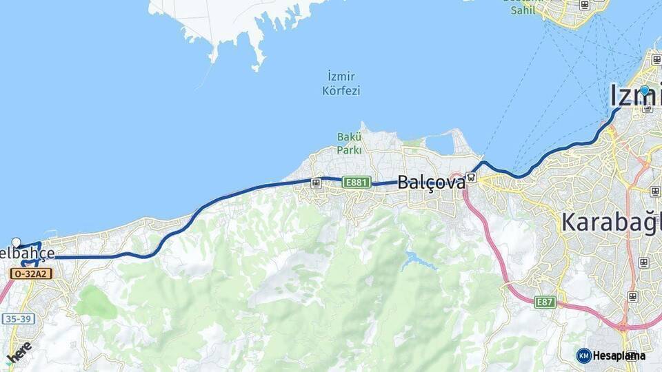 İzmir Güzelbahçe Arası Kaç Km - Yol Tarifi