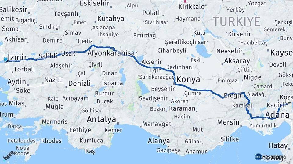 İzmir Kadirli Arası Kaç Km - Yol Tarifi