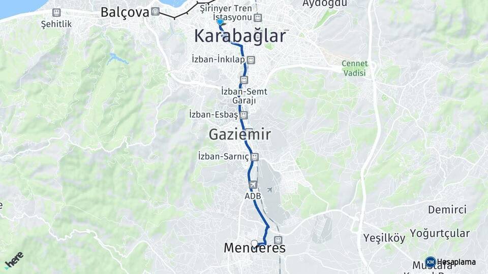 Bozyaka Menderes Arası Kaç Km - Yol Tarifi