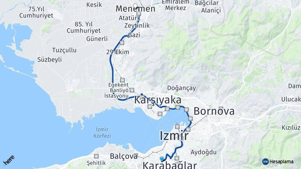 Bozyaka Menemen Arası Kaç Km - Yol Tarifi