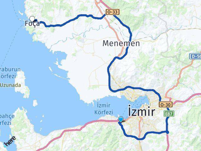 Fahrettin Altay Foça Arası Kaç Km - Yol Tarifi