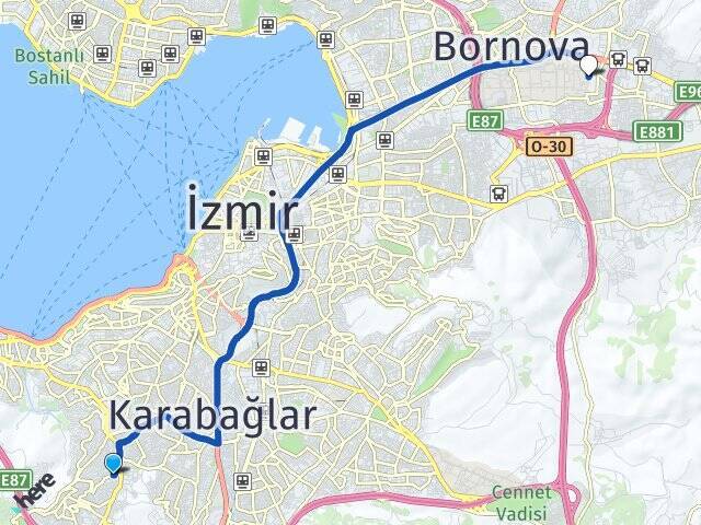 Gazi Ege Üniversitesi Arası Kaç Km - Yol Tarifi