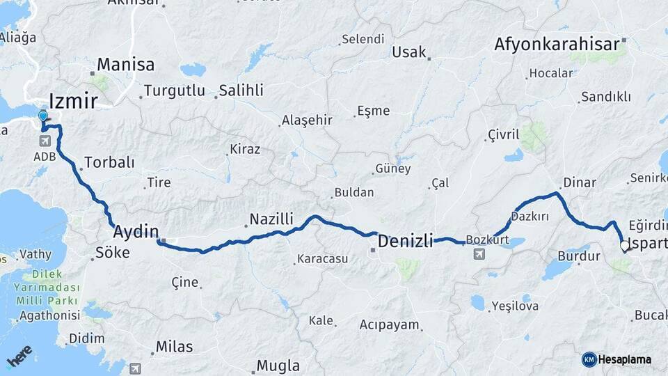 Karabağlar Isparta Arası Kaç Km - Yol Tarifi
