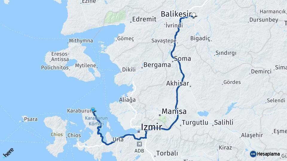 Karaburun Balıkesir Arası Kaç Km - Yol Tarifi