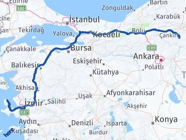 Karaburun Çankırı Arası Kaç Km - Yol Tarifi