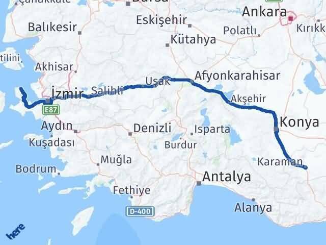 Karaburun Karaman Arası Kaç Km - Yol Tarifi