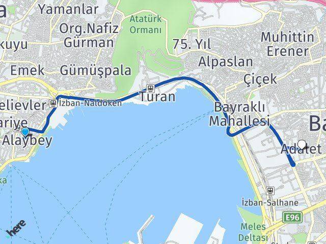 Alaybey Adalet Arası Kaç Km - Yol Tarifi