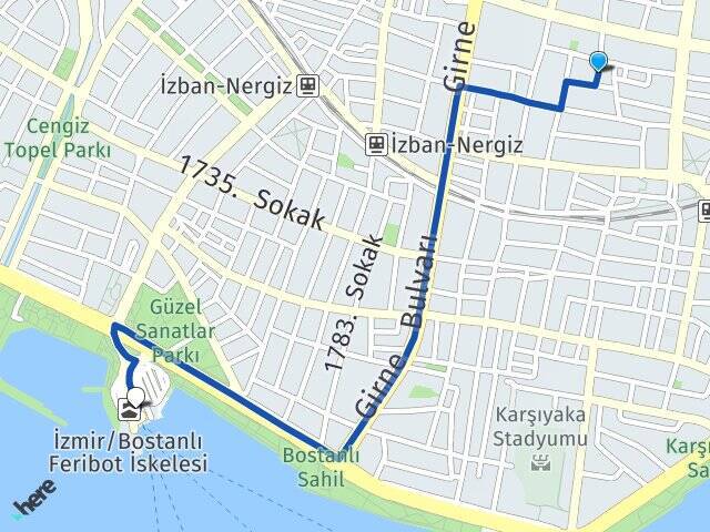 Bahriye Üçok Bostanlı Vapur İskelesi Arası Kaç Km - Yol Tarifi