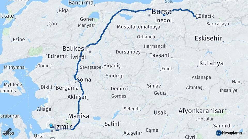 Karşıyaka Bilecik Arası Kaç Km - Yol Tarifi