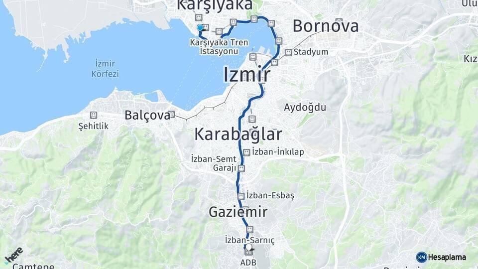 Bostanlı Adnan Menderes Havalimanı Arası Kaç Km - Yol Tarifi