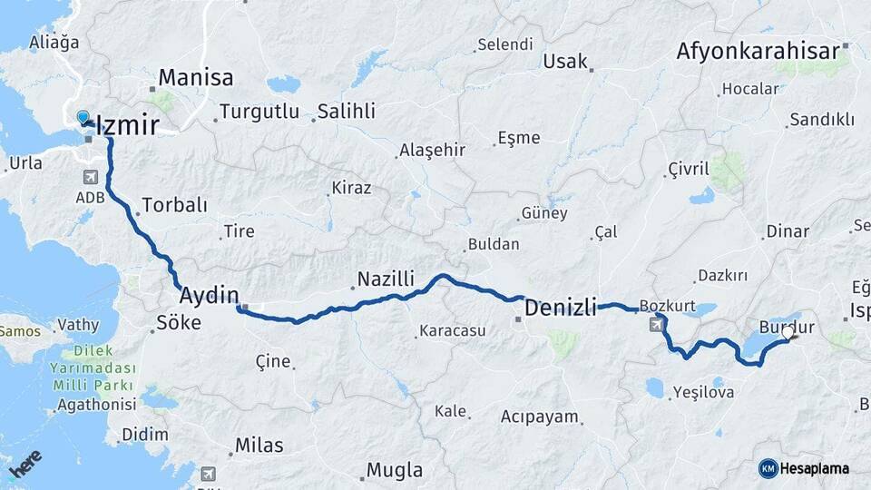 Karşıyaka Burdur Arası Kaç Km - Yol Tarifi