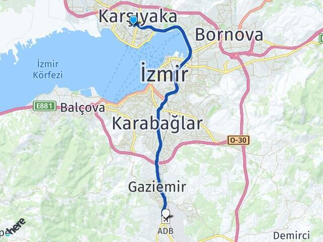 Dedebaşı Adnan Menderes Havalimanı Arası Kaç Km - Yol Tarifi