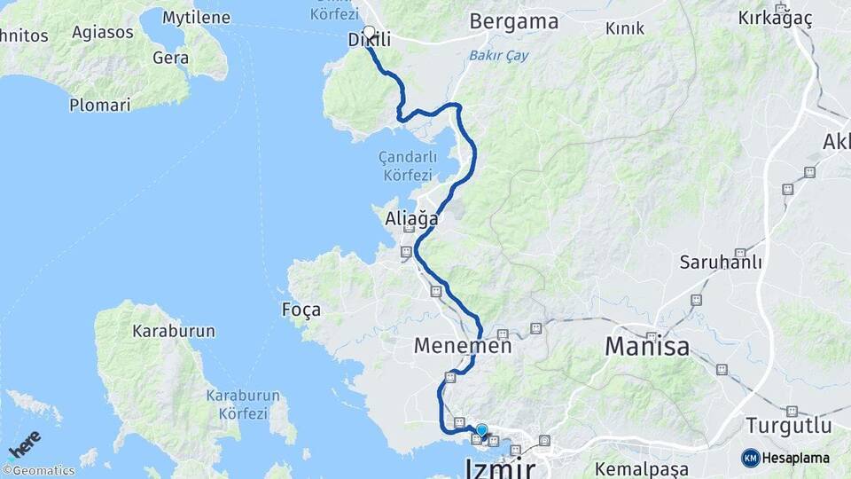 Dedebaşı Dikili Arası Kaç Km - Yol Tarifi