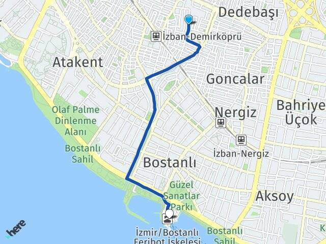 Demirköprü Bostanlı Vapur İskelesi Arası Kaç Km - Yol Tarifi