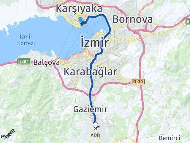Donanmacı Adnan Menderes Havalimanı Arası Kaç Km - Yol Tarifi