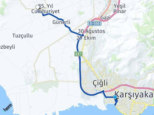 Mavişehir Bakırçay Üniversitesi Arası Kaç Km - Yol Tarifi
