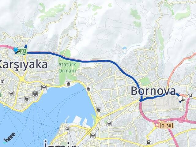 Örnekköy Ege Üniversitesi Arası Kaç Km - Yol Tarifi