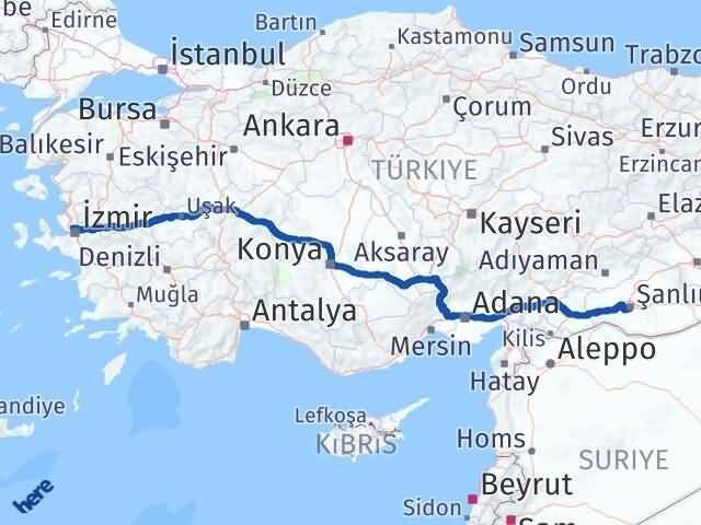 Karşıyaka Şanlıurfa Arası Kaç Km - Yol Tarifi