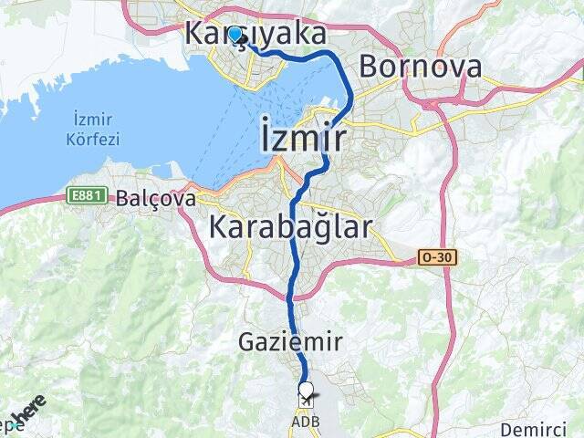 Şemikler Adnan Menderes Havalimanı Arası Kaç Km - Yol Tarifi
