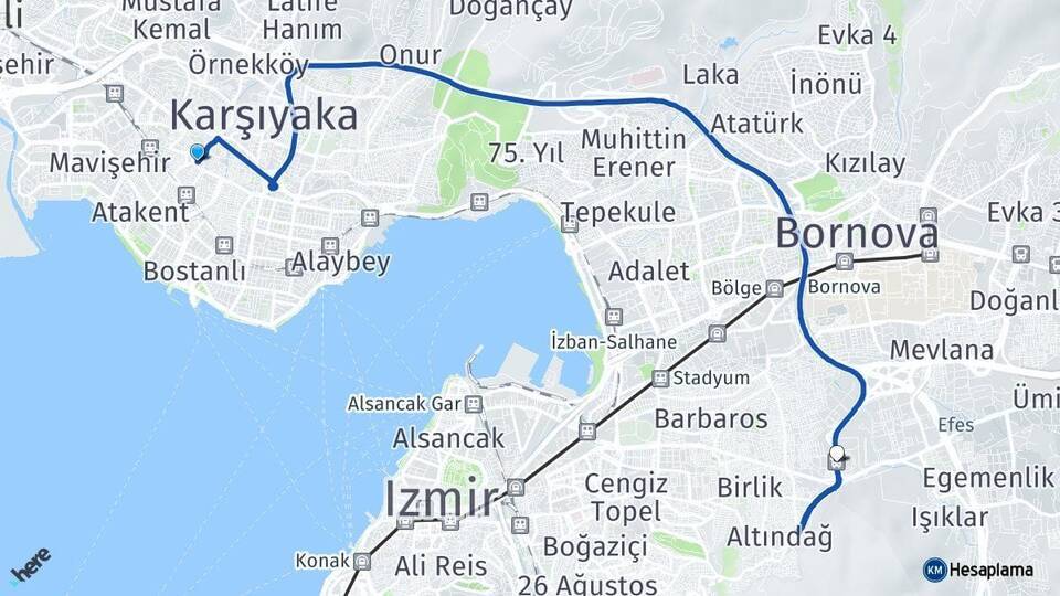 Şemikler İzmir Otogarı (İZOTAŞ) Arası Kaç Km - Yol Tarifi