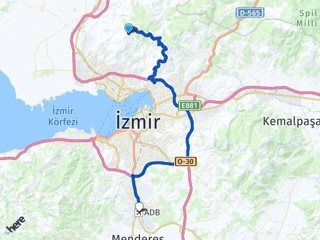 Yamanlar Adnan Menderes Havalimanı Arası Kaç Km - Yol Tarifi