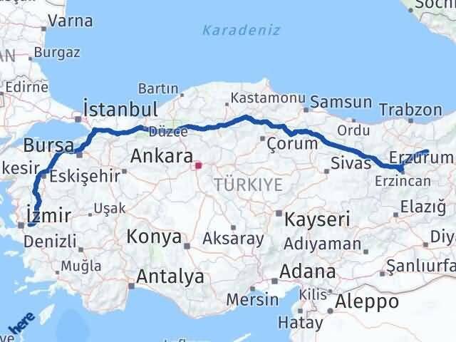 İzmir Kemalpaşa Bayburt Arası Kaç Km - Yol Haritası