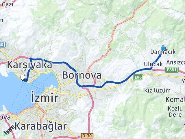Damlacık Bostanlı Vapur İskelesi Arası Kaç Km - Yol Tarifi