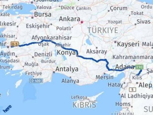İzmir Kemalpaşa Kilis Arası Kaç Km - Yol Haritası