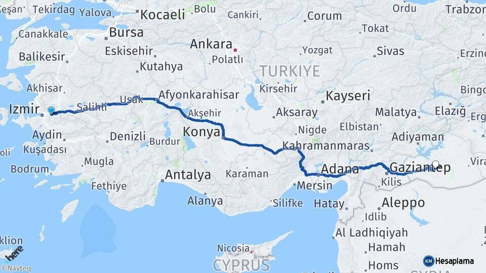 İzmir Kemalpaşa Şanlıurfa Arası Kaç Km - Yol Haritası