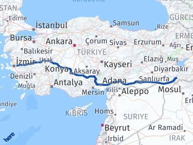İzmir Kemalpaşa Şırnak Arası Kaç Km - Yol Haritası