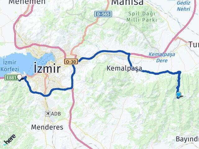 Yenikurudere İzmir Ekonomi Üniversitesi Arası Kaç Km - Yol Tarifi