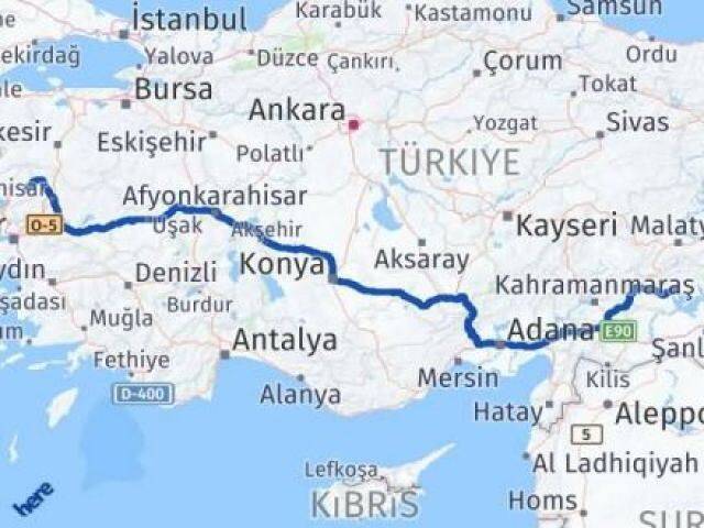 İzmir Kınık Adıyaman Arası Kaç Km - Yol Haritası