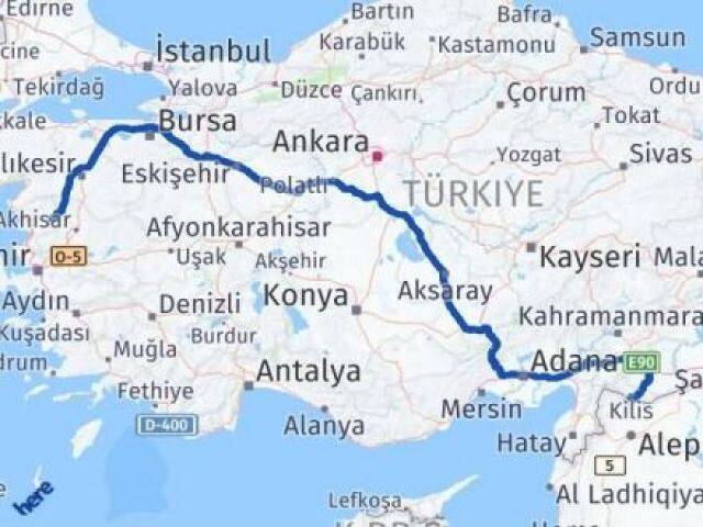 İzmir Kınık Kilis Arası Kaç Km - Yol Haritası