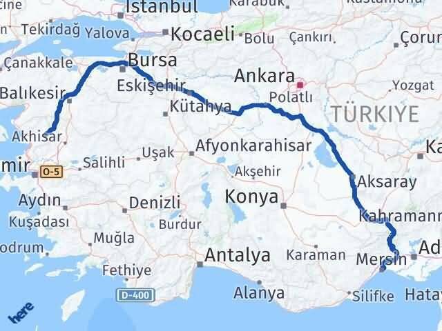 İzmir Kınık Mersin Arası Kaç Km - Yol Haritası