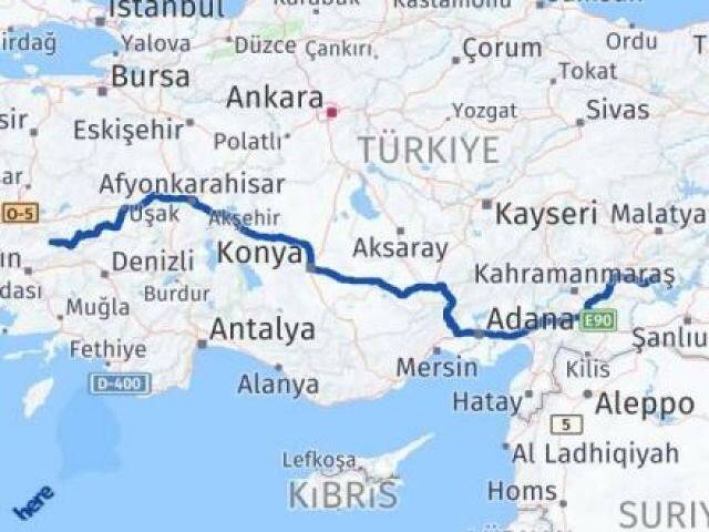İzmir Kiraz Adıyaman Arası Kaç Km - Yol Haritası