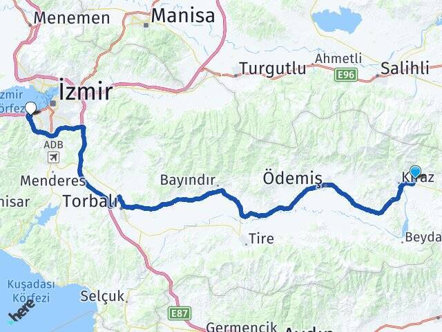 Aydoğdu İzmir Demokrasi Üniversitesi Arası Kaç Km - Yol Tarifi