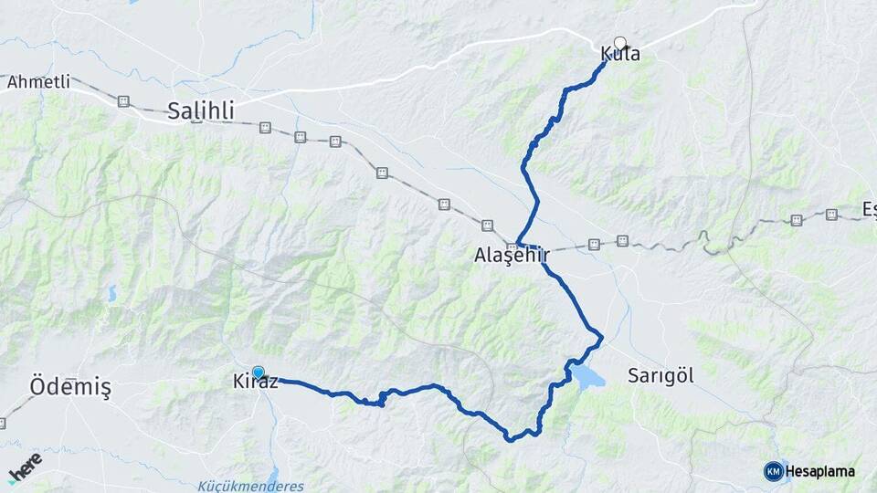 İzmir Kiraz Kula Manisa Arası Kaç Km - Yol Haritası