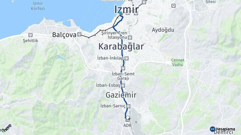 Konak Adnan Menderes Havalimanı Arası Kaç Km - Yol Tarifi