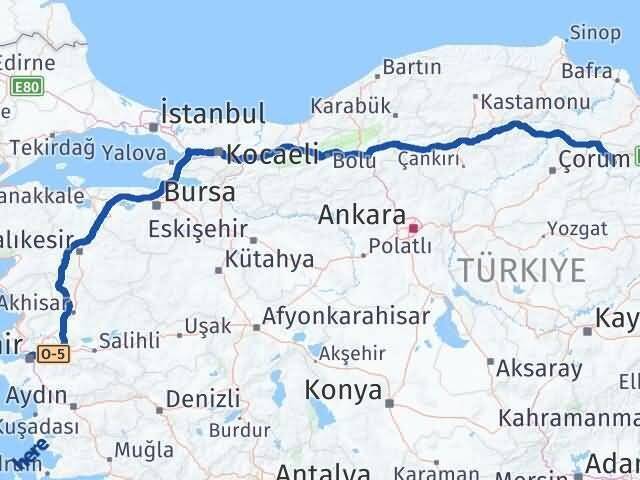 Konak Amasya Arası Kaç Km - Yol Tarifi
