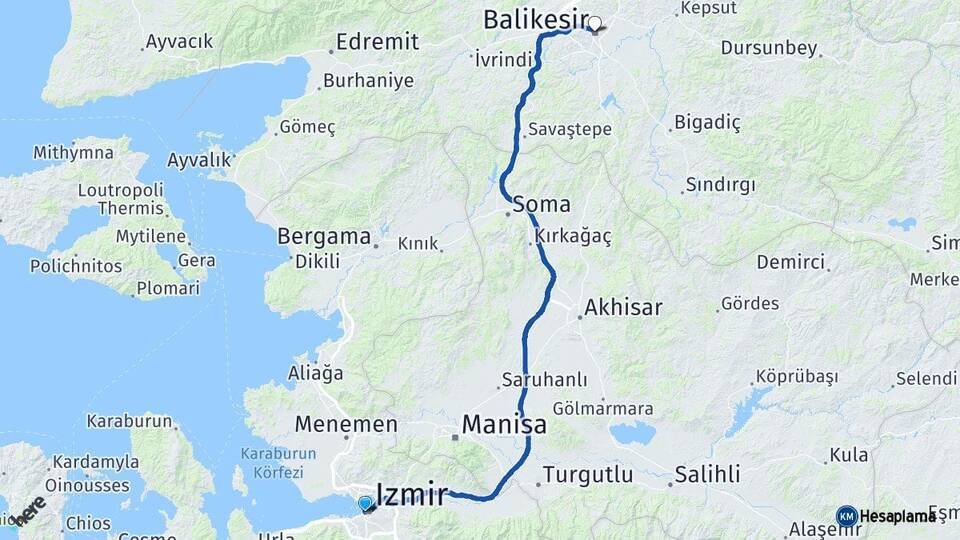 Konak Balıkesir Arası Kaç Km - Yol Tarifi