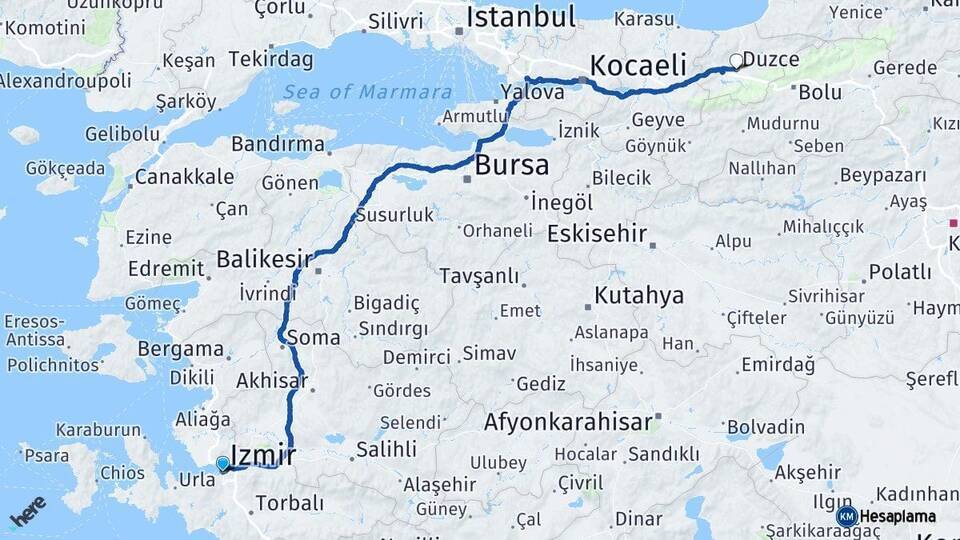 Konak Düzce Arası Kaç Km - Yol Tarifi
