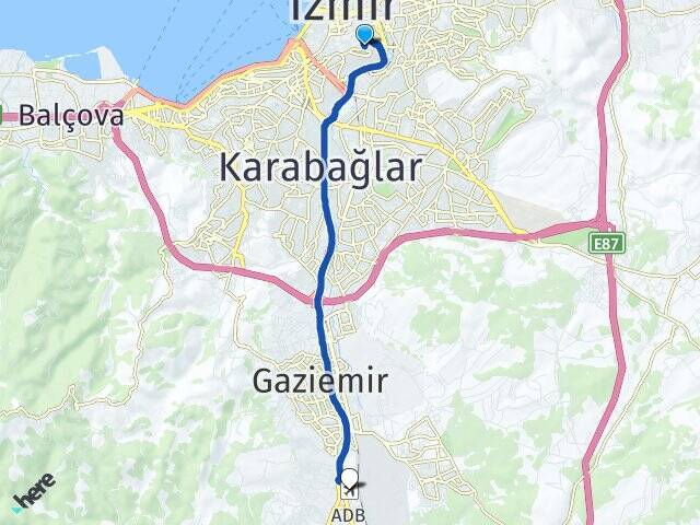 Kadifekale Adnan Menderes Havalimanı Arası Kaç Km - Yol Tarifi