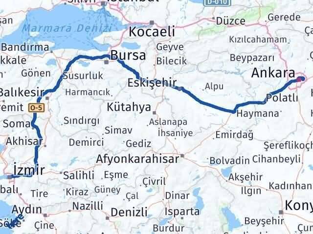 İzmir Mamak Arası Kaç Km - Yol Tarifi