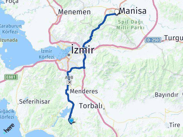 Çamönü Manisa Arası Kaç Km - Yol Tarifi