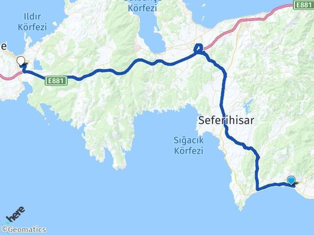 Gümüldür Cumhuriyet Alaçatı Arası Kaç Km - Yol Tarifi