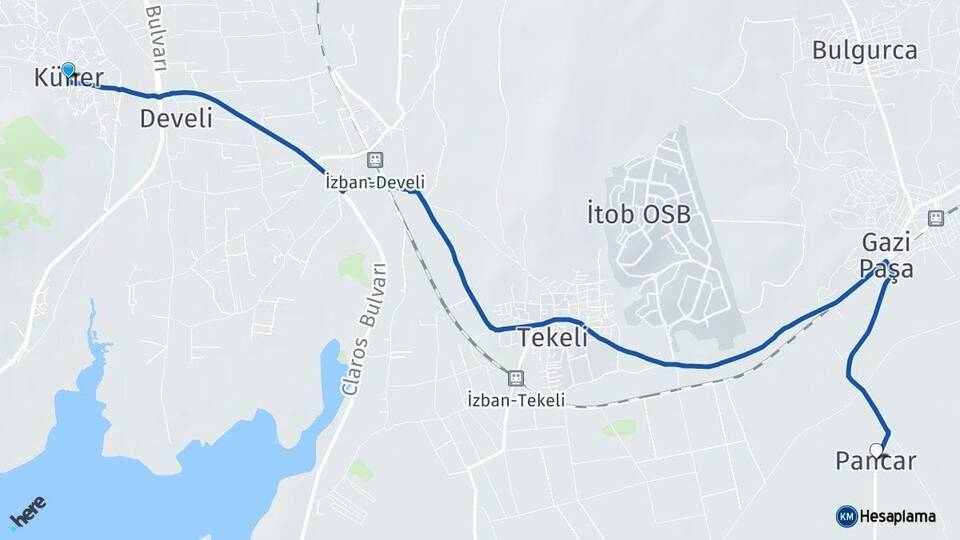 Küner Pancar Arası Kaç Km - Yol Tarifi