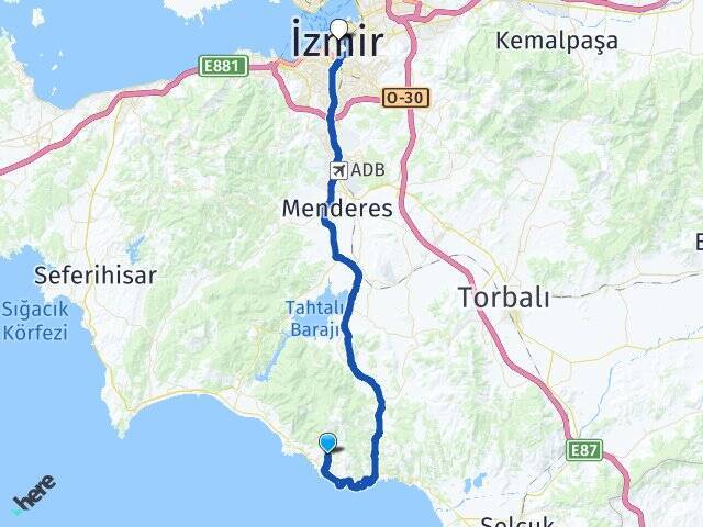 Özdere Cumhuriyet Basmane Tren Garı Arası Kaç Km - Yol Tarifi